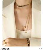 S925 Chain Korean Jewellery Leather Adjustable Tassel Chain Choker Necklaces Jewellery For Girls Stylish