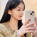 Pair Of Zircon Fish Tail S925 Earings For Girls Stylish Fashion Personality Korean Jewellery For Girls