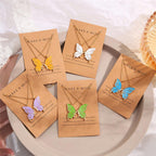 2pcs Enamel butterfly Necklace Set For Girls | Korean Jewellery For Girls