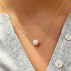 Korean Jewellery Golden Single Pearl Necklace | New Design | Trending Design | Never Fade | Beautiful Necklace Jewellery For Girls / Women