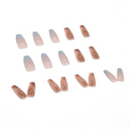 24Pcs Multicolor Long Beautiful Trendy Fake Nails (With Glue) Set For Girls - Wearable Nails Stylish Pattern Long Artificial Nails For Women