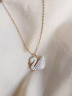 Gold Chain With Beautiful Black Swan Duck Necklace Korean Jewellery For Women - Gold Chain Neck Statement Collar Chains Shining Female Jewellery For Girls