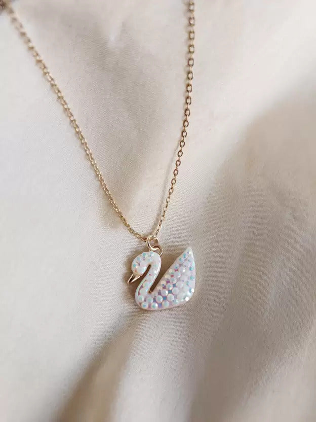 Gold Chain With Beautiful Black Swan Duck Necklace Korean Jewellery For Women - Gold Chain Neck Statement Collar Chains Shining Female Jewellery For Girls