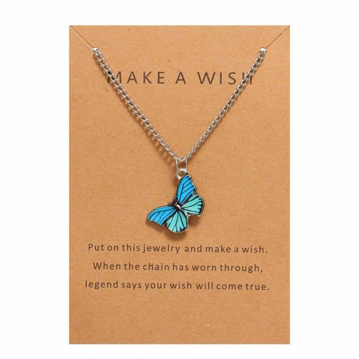 Korean Jewellery Silver Chain With Beautiful Enamel Butterfly Necklace Jewellery For Girls Stylish - Silver Chain Neck Statement Collar Chains Shining Female Jewelry