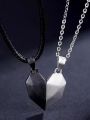 2 pcs Korean Jewellery Magnetic Heavy Metal Heart Pendant Necklace gift for Friends Couples.