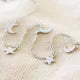 Silver Star & Moon Anklet Jewellery For Girls Fishtail Chain Fashion Personality Korean Jewellery