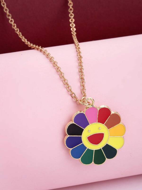 Korean Jewellery Multicolor Smile Face Beautiful Korean Jewellery Stylish Necklace Jewellery For Girls