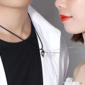 2 pcs Korean Jewellery Magnetic Heavy Metal Heart Pendant Necklace gift for Friends Couples.
