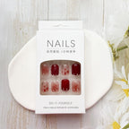 24Pcs Red & Pink Beautiful Flower Trendy Fake Nails (With Glue) Set For Girls - Wearable Nails Stylish Pattern Artificial Nails For Women