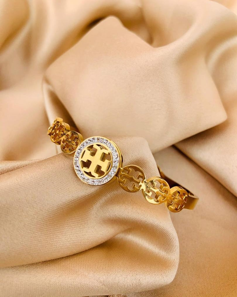 Luxury Stainless Steel 18k Gold Plated Fashion Tory Bracelet Bangles For Girl | Women