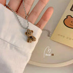 Korean Jewellery Cute Teddy Bear Necklace Clavicle Chain Aesthetic Necklace For Girls | Jewelry Gift | Korean Jewellery Necklace | Cute Plush Bear Pendant Necklace for Girls Women Korean Fashion