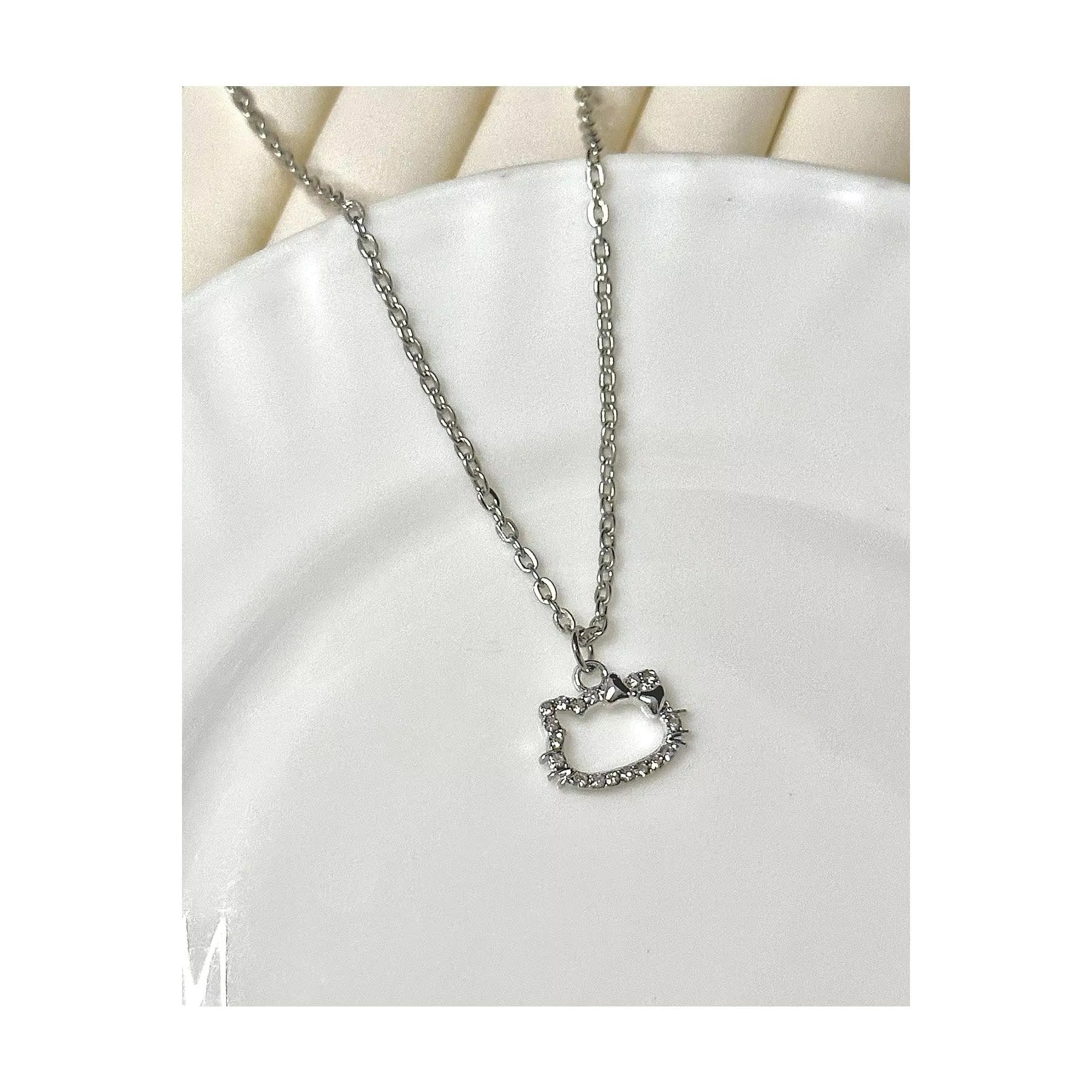 Korean Jewellery Hello Kitty Cute Cat Clavicle Chain Aesthetic Necklace For Girls | Jewelry Gift | Korean Jewellery Necklace