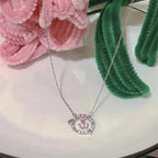 Korean Jewellery Silver Chain With Crystal Zirconia Butterfly Pendant Aesthetic Jewellery For Girls