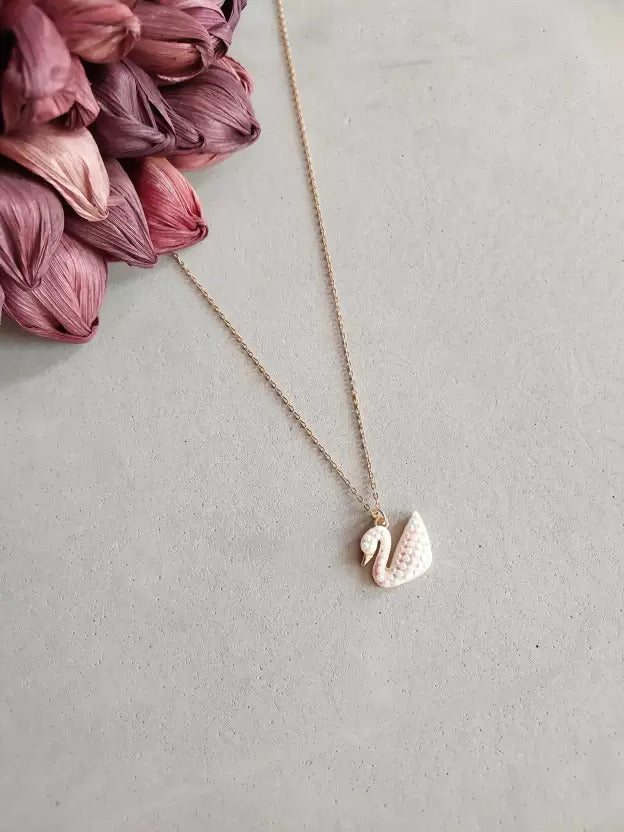 Gold Chain With Beautiful Black Swan Duck Necklace Korean Jewellery For Women - Gold Chain Neck Statement Collar Chains Shining Female Jewellery For Girls