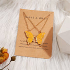 2pcs Enamel butterfly Necklace Set For Girls | Korean Jewellery For Girls