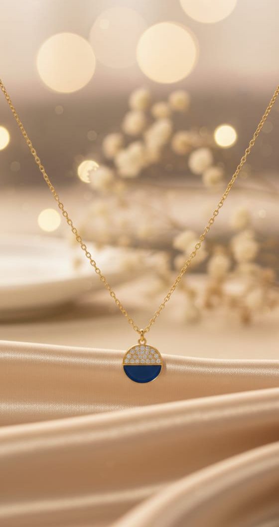 Golden Korean Jewellery High Quality Beautiful 925 Pendant Necklace For Girl | Special Event Korean Jewellery For Girls | Jewellery Gift