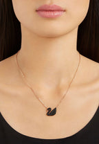 Gold Chain With Beautiful Black Swan Duck Necklace Korean Jewellery For Girls Stylish - Korean Jewellery Black Duck Necklace Golden Chain for Girls