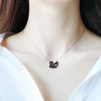 Gold Chain With Beautiful Black Swan Duck Necklace Korean Jewellery For Women - Gold Chain Neck Statement Collar Chains Shining Female Jewellery For Girls