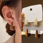 Korean Jewellery Brown Beige 925 Silver Needle Geometric Acrylic Earrings Gentle Hong Kong Style Earring For Girls