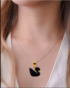 Gold Chain With Beautiful Black Duck Necklace Jewellery For Girls Stylish - Gold Chain Neck Statement Collar Chains Shining Female Korean Jewellery