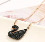 Gold Chain With Beautiful Black Swan Duck Necklace Korean Jewellery For Girls Stylish - Korean Jewellery Black Duck Necklace Golden Chain for Girls