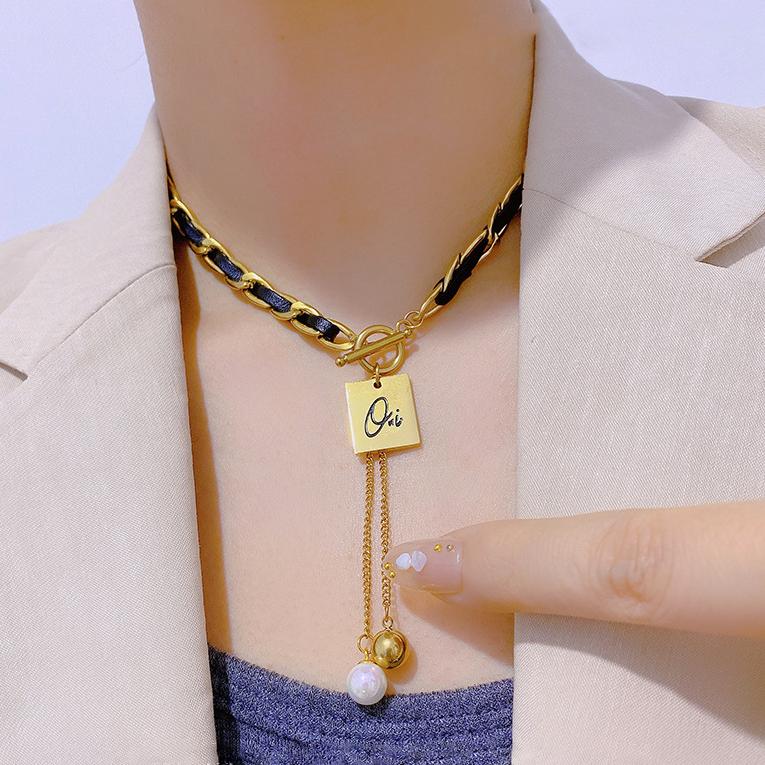 Latest Leather S925 Lock Chain For Girls Stylish - Korean New Trending Jewellery For Girls