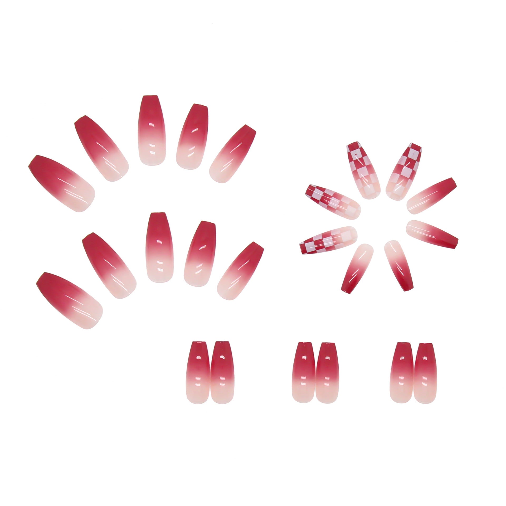 24Pcs Pink Long Beautiful Trendy Fake Nails (With Glue) Set For Girls - Wearable Nails Stylish Pattern Long Artificial Nails For Women