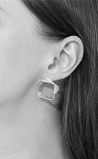 Gold | Silver S925 Best Selling Square Earrings Jewellery for Girls Women Luxury Gold Diamond Shaped Folding Korean Jewellery Earings For Girls Stylish