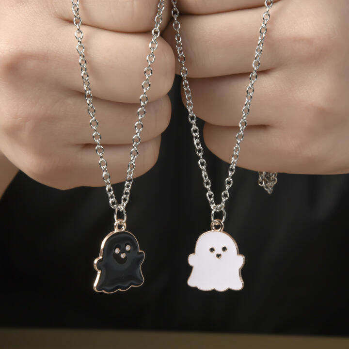 Ghost Pendant Necklaces for Women Men Best Friends Cute Lovely Ghost Couple Necklace Fashion Korean Jewellery