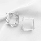 Gold | Silver S925 Best Selling Square Earrings Jewellery for Girls Women Luxury Gold Diamond Shaped Folding Korean Jewellery Earings For Girls Stylish