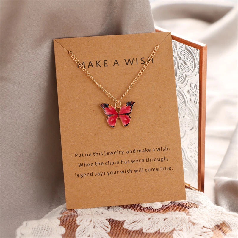 Gold Chain With Beautiful Butterfly Korean Jewellery Necklace For Girls- Gold Chain Neck Statement Collar Chains Shining Female Jewellery For Girls