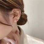 Korean Jewellery S925 Needle Rhinestones Zircon Fish Tail Pearl Elegent Earings For Girls