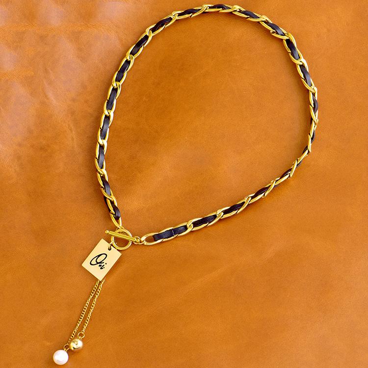 Latest Leather S925 Lock Chain For Girls Stylish - Korean New Trending Jewellery For Girls