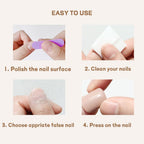 24Pcs Multicolor Beautiful Heart Shape Trendy Fake Nails (With Glue) Set For Girls - Wearable Nails Stylish Pattern Artificial Long Nails For Women
