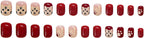 24Pcs Multicolor Beautiful Kitty Trendy Fake Nails (With Glue) Set For Girls - Wearable Nails Stylish Pattern Artificial Nails For Women