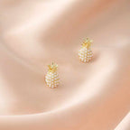 Korean Jewellery Fruit Pineapple Pearl Gold mini Cute Creative Stud Earrings For Girls | S925 Needle