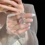 Korean Jewellery Pink Zircon Bow & Heart Necklace for Girls Sweet Fairy Clavicle Chain Shiny Zircon Korean Jewellery Necklace - Aesthetic Bowknot Love Zircon Pendant Women Necklaces