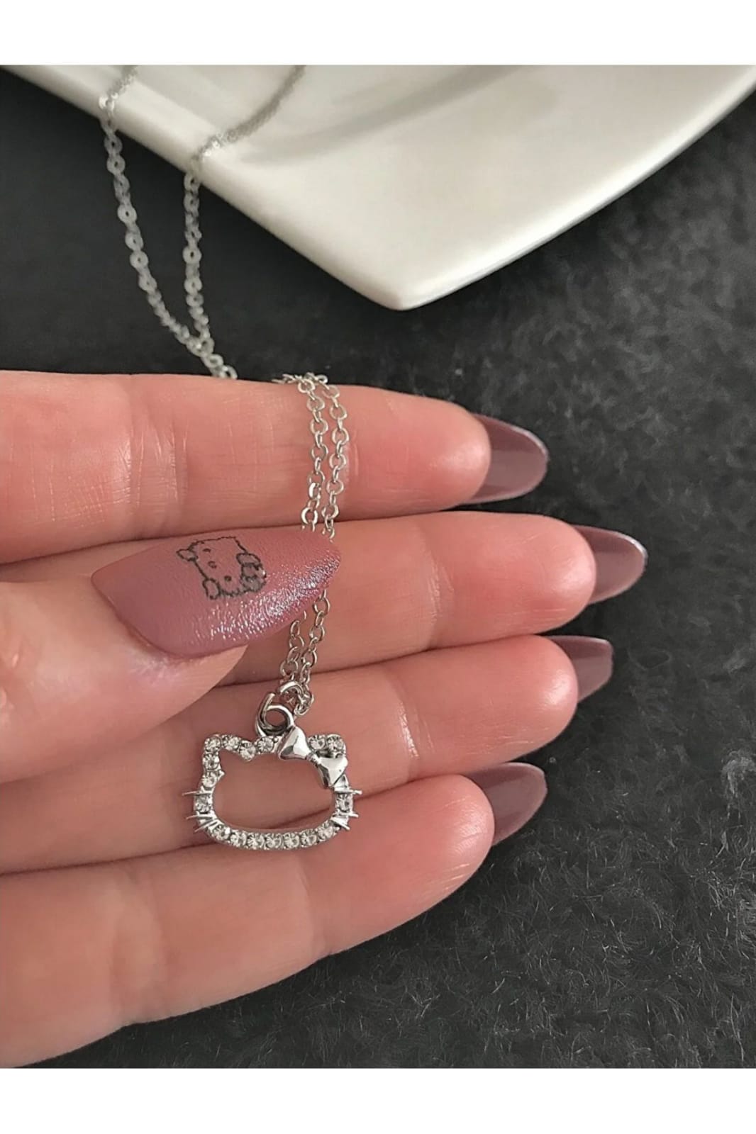 Korean Jewellery Hello Kitty Cute Cat Clavicle Chain Aesthetic Necklace For Girls | Jewelry Gift | Korean Jewellery Necklace