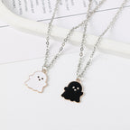 Ghost Pendant Necklaces for Women Men Best Friends Cute Lovely Ghost Couple Necklace Fashion Korean Jewellery