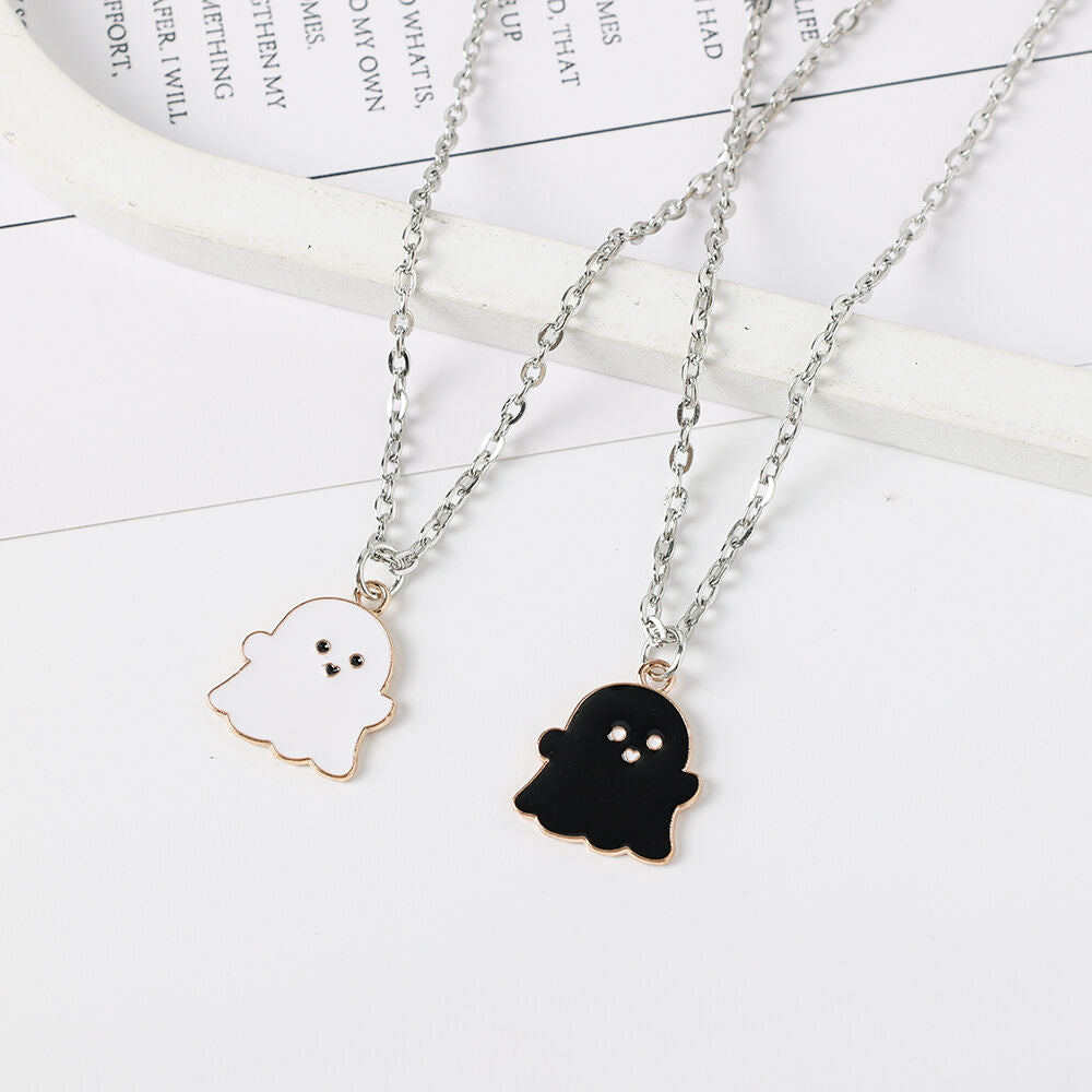 Ghost Pendant Necklaces for Women Men Best Friends Cute Lovely Ghost Couple Necklace Fashion Korean Jewellery