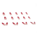 24Pcs Pink Long Beautiful Trendy Fake Nails (With Glue) Set For Girls - Wearable Nails Stylish Pattern Long Artificial Nails For Women