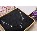 Gold Star Moon Choker Necklace Jewellery For Girls- Gold Chain Neck Statement Collar Chains Choker Shining Female Choker Korean Jewellery