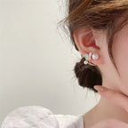 Pair Of White Enamel & Pearl Butterfly Earrings For Girls Fashion Personality Korean Jewellery For Girls