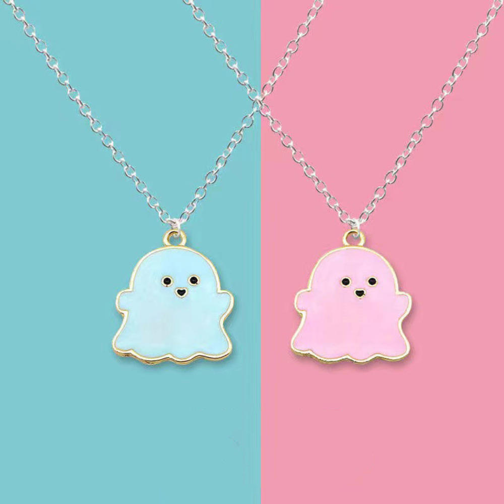 Ghost Pendant Necklaces for Women Men Best Friends Cute Lovely Ghost Couple Necklace Fashion Korean Jewellery