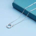 Korean Jewellery Zirconia Circle Choker Necklace Rhinestone Pendant Round Necklace Chain Korean Jewellery For Girls