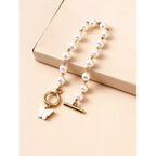 Korean Jewellery Beautiful White Butterfly Pearl Bracelet Jewellery For Girls Latest New Trendy Design Bracelet For Girl