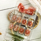 24Pcs Pink Beautiful Flower Design Trendy Fake Nails (With Glue) Set For Girls - Wearable Nails Stylish Pattern Artificial Nails For Women