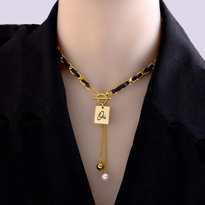 Latest Leather S925 Lock Chain For Girls Stylish - Korean New Trending Jewellery For Girls