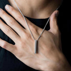 Korean Jewellery Silver Never Fade Stainless Bar Locket  Necklace Pendant Jewellery for Boys & Men