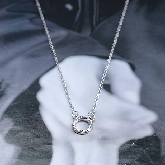 Korean Jewellery Zirconia Circle Choker Necklace Rhinestone Pendant Round Necklace Chain Korean Jewellery For Girls